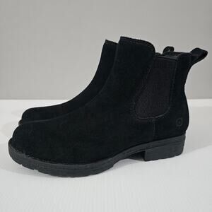 NEW Born Cove Colors Ankle Bootie Womens 7 Black Suede Waterproof Chelsea Heel